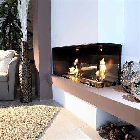 Incasso 125 bifacciale è l'esclusivo biocamino bifacciale con la straordinaria caratteristica di essere 'passante'. Camino a bioetanolo - BKBF - bioKamino - moderno / ad angolo / con