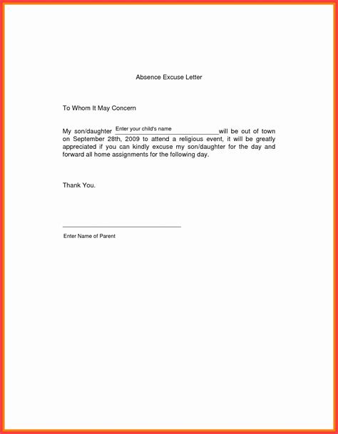 write  formal excuse letter  college