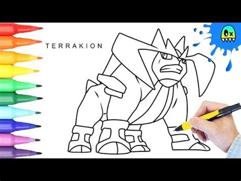 pokemon coloring pages terrakion  fun coloring   kids youtube