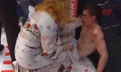 russian mother slaps her mma son after he lost a fight daily mail online