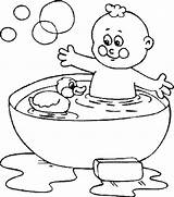 Bath Coloring Pages Bubble Rubber Duck Time Kids Baby Bubbles Getdrawings Drawing Cartoon sketch template