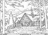 Cabin Log Coloring Pages Woods Drawing Sketch Getdrawings Template sketch template
