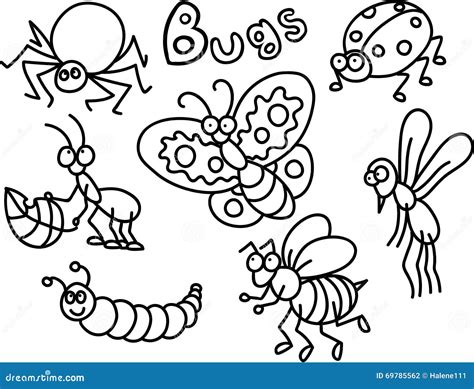 bugs coloring page stock illustration image