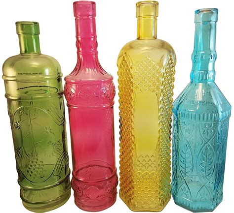 colored glass bottles large wine bottle size decorative vintage bottles  artificial