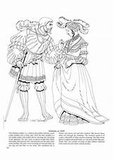 Renaissance Coloring Clothing Pages Printables Comments Library sketch template