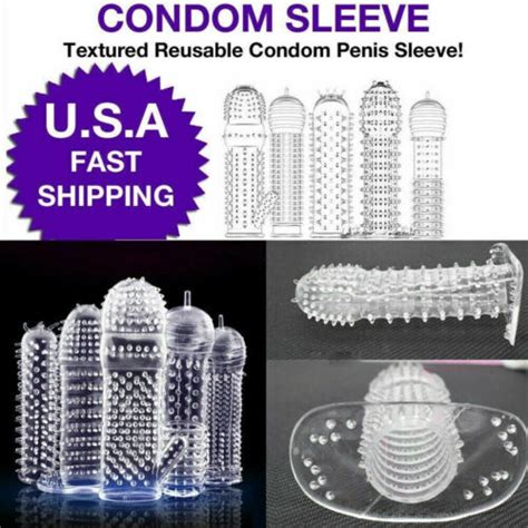 5pcs Set Male Sex Toys Penis Sleeve Condom Girth Enhancer Wider Dick