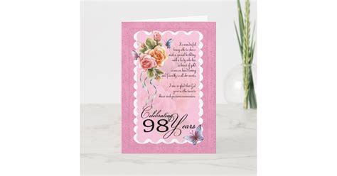 years  greeting card roses  butterflies zazzlecom