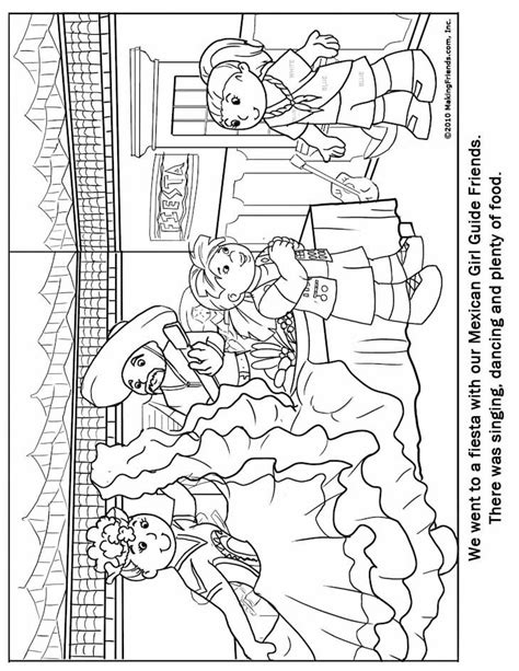 mexican girl guide coloring page makingfriends