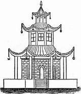 Pagoda Drawing Drawings Buildings Japan прекрасного страна sketch template