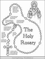 Rosary Worksheets Thecatholickid Mary Worksheet Mysteries Praying Rosaries Hail While Getcolorings Teens Father Sacrament Recite Mystery Found sketch template