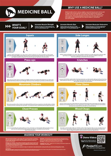 Gym And Fitness Chart Medicine Ball