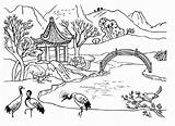 Coloring Pages Zen Landscape Kids sketch template