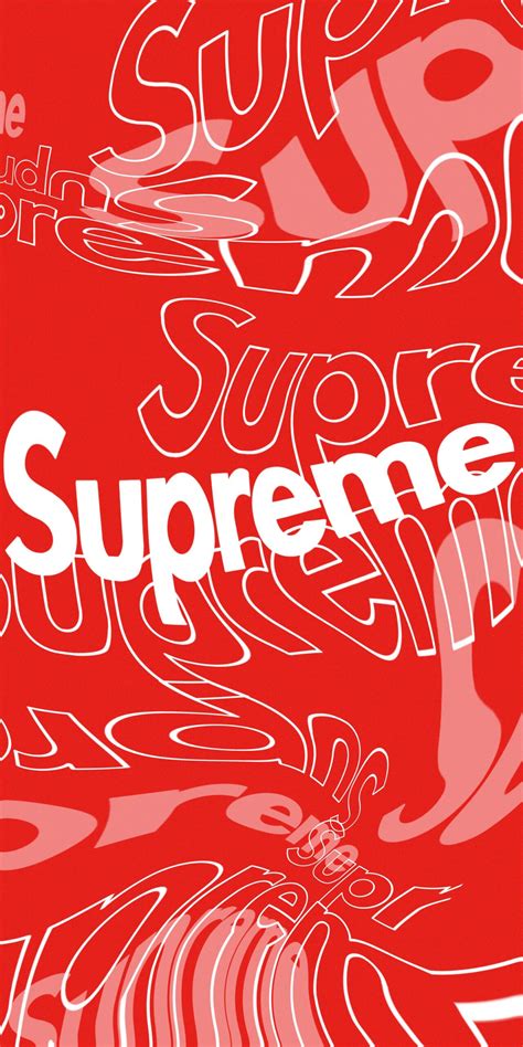 supreme logo wavy red wallpapers  phone wallpapers clan