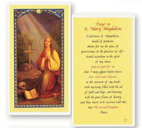 St Mary Magdalene Patron Saint Of Women Holy Card Set Of 10