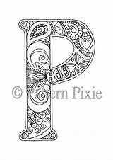 Colouring Letter Zentangle Lettering sketch template