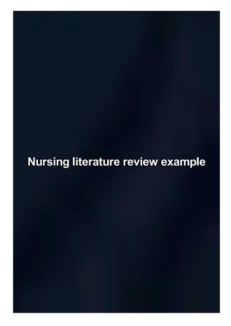 nursing literature review   jones amber issuu