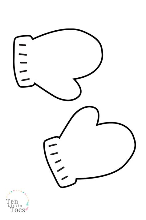 mitten colouring page coloring pages  kids winter mittens