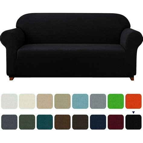 subrtex  piece stretch sofa slipcover  slip couch cover sofa black walmartcom