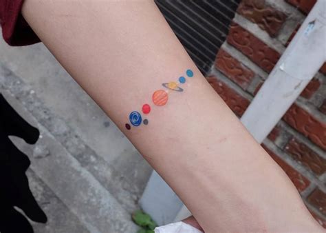 colorful solar system armband tattoo tattoogridnet