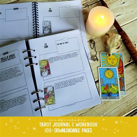tarot journal printable  pages etsy