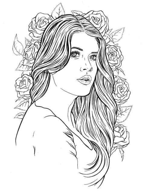 coloring pages woman face  wallpaper