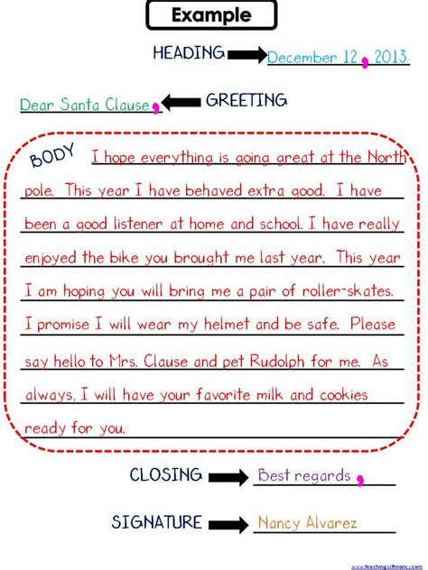 examples  friendly letters   graders friendly letter template