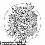 Zodiac Zentangle 塗り絵 星座 獅子 Getcolorings Colorings Through 保存 Coloringbymiki sketch template