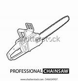 Chainsaw Stihl Vector Template Background Outline Shutterstock Coloring sketch template