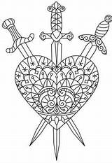 Coloring Pages Heart Urbanthreads Printable sketch template