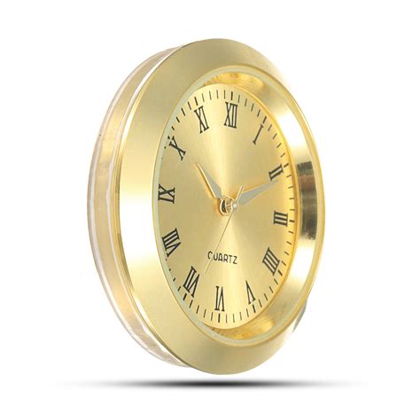 shoppewatch mini clock insert quartz movement    mm miniature clock fit  gold