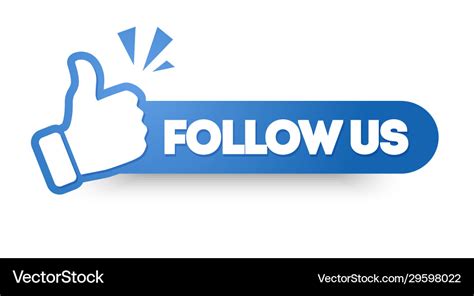 follow  banner  label  thumbs  vector image