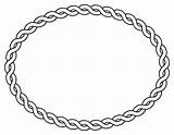 Border Coloring Pages Oval Rope Colouring Clipart Frame sketch template