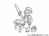 Carpenter Colouring Children Coloring Pages Work Sheet Title sketch template