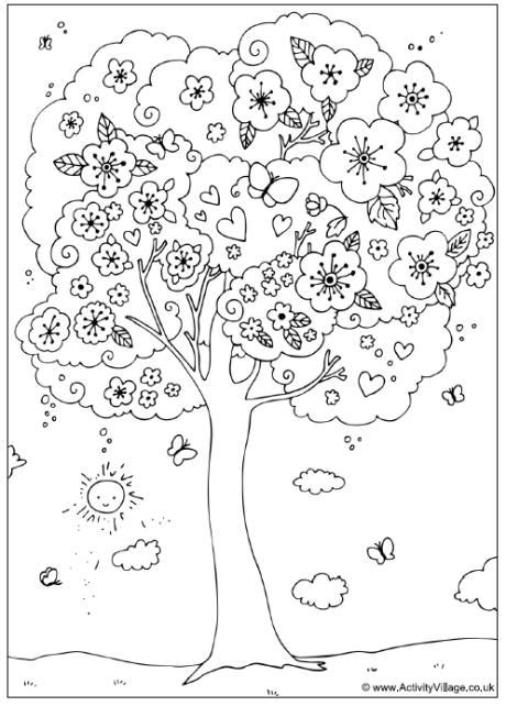 blossom tree coloring page