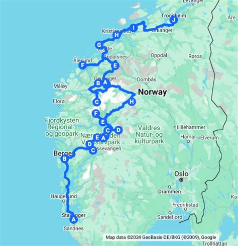 norway itinerary fullsuitcasecom google  maps