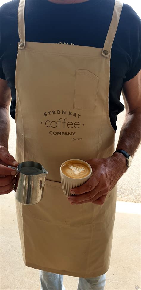 cafe style apron beige byron bay coffee company
