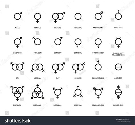 gender symbols set sexual orientation icons stock vector royalty free