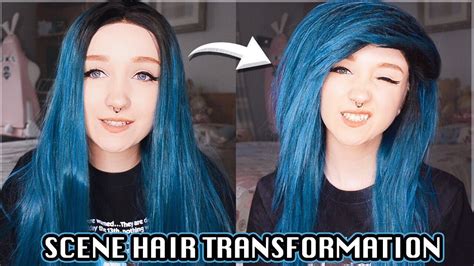 Scene Hair Transformation Tutorial 💇 Cutting And Styling An Emo Wig ☠️💙