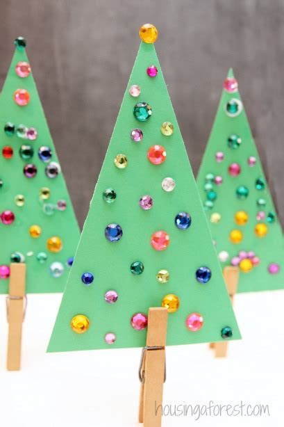 jeweled christmas tree craft  kids housing  forest