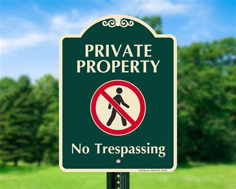 designer  trespassing signs