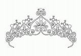 Crown Tiara Princess Coloring Drawing Pages Printable Queen Template Tiaras Easy Simple Line King Colouring Girls Draw Queens Kids Prince sketch template