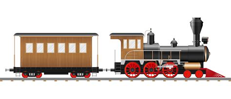 vintage steam locomotive  wagon  vector art  vecteezy
