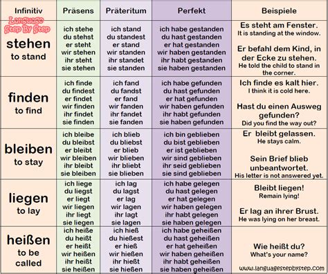 Top 30 German Verbs Conjugation And Examples Language Step By Step