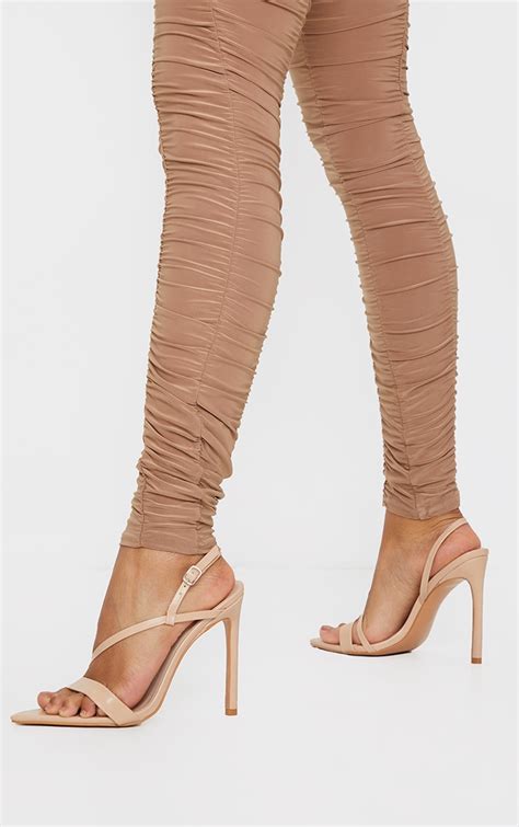 Nude Wide Fit Point Toe Heeled Sandals Prettylittlething Aus