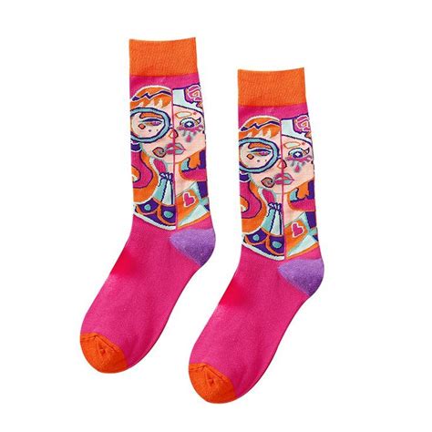 Pink Socks Tube Socks Fabric Names Bright Color Fashion Moda