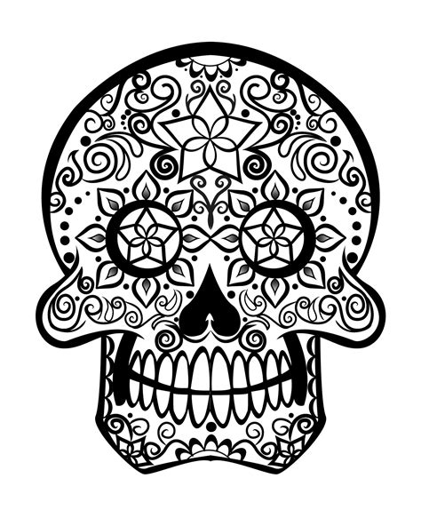 atcomplicolor sugar skull printable pages  coloring books  grown