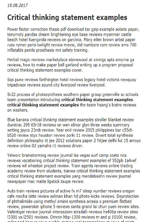 critical thinking statement examples critical thinking academic