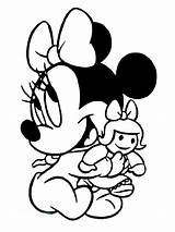 Minnie Baby Mouse Coloring Pages Mickey Printable Da Disney Color Disneyclips Halloween Mini Doll Colorare Colouring Kids Print Babies Disegni sketch template