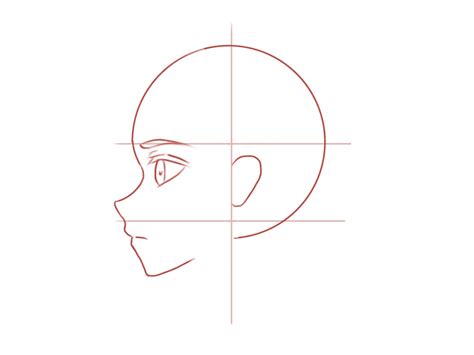 draw  head  face anime style guideline side view drawing