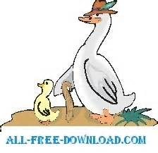 Goose And Gosling Free Vector In Encapsulated Postscript